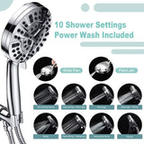 High Pressure Handheld Shower Head with 8 Spray Settings and 2 Spray Modes with Stainless Steel V1237-ZY-528-272