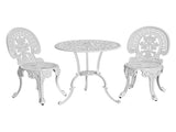 Gardeon 3PC Patio Furniture Outdoor Bistro Set Dining Chairs Aluminium White GB-CALU-3PC-XG1802-WH