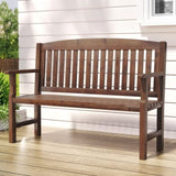 Gardeon Outdoor Garden Bench Wooden 2 Seater Lounge Chair Patio Furniture Brown ODB-4412B-BR