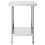 Stainless Steel Prep Table, 24 x 24 x 34 Inch, Heavy Duty Metal Worktable with 3 Adjustable Height V952-CFBXGGZTLCWJ45FJ5V0