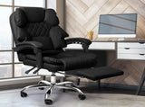 Levede Gaming Chair Office Computer Black Footrest OF1037-BK