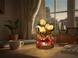 Red Elegant Crystal Tulip LED Night Light - Rechargeable Touch Lamp with 3 Colors & Dimming V888-ELOSUNG27060