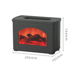 270ml Mist Humidifier Simulated Fireplace Design Power Off Protection Fire Diffuser for Home Black V1294-YM0521-3113230006811