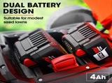 BAUMR-AG 520CX 40V SYNC 17" Cordless Lawn Mower Kit, Fast Charger, 2 x 4Ah Battery, 5 Cutting V219-MOWCLSBM520A
