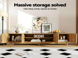 Artiss TV Unit Entertainment Unit Storage Cabinet 180cm Pine FUR-Z-CT02-TV180-WD-AB