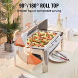 VEVOR Roll Top Chafing Dish Buffet Complete Set, 7.5L Stainless Steel Chafer with Full Size Pan, V952-ZFXFGCL1JTZF5Y4C1V0