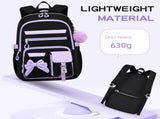 Girly 3-Piece Spine-Protecting Backpack Set Durable Nylon Water-Resistant & Lightweight, Large V1232-SJTSB-002