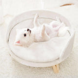 Pet Sofa Bed with Plush Cushion & Wooden Legs V767-XPET82-40CM