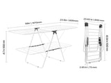 2-Tier Foldable Clothes Drying Rack with Sock Clips & 31 Drying Rods White V952-LDSLYJAX6014YHE3H001V0