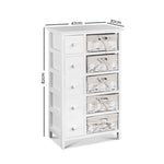 Artiss 5 Chest of Drawers with 5 Baskets - MAY ST-CAB-5D-5B-WH