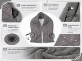 Stay Warm Anywhere with This USB-Powered Heated Scarf, Featuring Five Adjustable Heat Levels, Plush V1341-ZY-A2YNYYNZ-GREY-LONG
