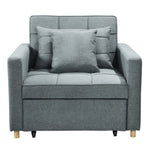 Suri 3-in-1 Convertible Sofa Chair Bed by Sarantino - Airforce Blue SOFA-YGG-7001-LNN-BLU