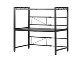 Artiss Kitchen Bakers Rack 40-60CMX78CM Metal Microwave Stand Black KR-MEL-2S-64-BK