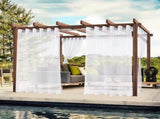 1 Pair Water Resistant Eyelet Curtains for Outdoor, White, 132 cm x 241 cm V1188-MS-325-0457