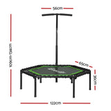 Everfit 48inch Hexagon Fitness Trampoline Rebounder Adjustable Handrail Green TRAMPO-C-MINI48-HEX-GNBK