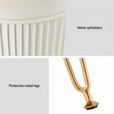 Artiss Ottoman Foot Stool Vanity Velvet Round White FS-B-02-VEL-WH