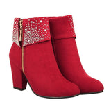 1 Pair Red High Heel Wedding Boots for Women, Stylish Rubber PU Material Shoes for Elegant and V1369-AZ3-W-14357