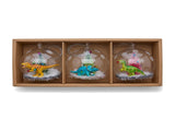 Christabelle 3 Glass Dome Christmas Ornaments Dinosaur Novelty Figures 11cm Xmas Tree Decoratio 112_SHD2002