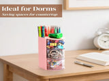 2 Pack Hair Brush Holders, 3-layer Rotatable Tie Organizer, Clear Acrylic Accessories Storage Box V1259-DP01-A-938