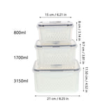 Produce Storage Bins Fruit Vegetable Container Plastic 3Pcs V1370-AZ4-09671