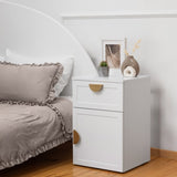 PORTO BEDSIDE TABLE - WHITE - HAMPTONS - HALF MOON BRASS V164-ECS13WHB04G