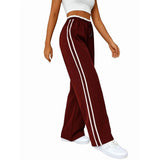 Women'S Track Pants Loose Straight Leg Jogging Sweatpants Warm-Up Sports Deep Red M V1192-AZ-W-20733