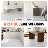 Interlocking Vinyl Floor Tiles 48 x 7.3 inch, 10 Tiles 5.5mm Thick Snap Together, Light Gray Wood V952-LSYXJDDLSQHMPROS8V0