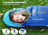 Weisshorn Sleeping Bag Set of 2 Kids Single 172cm Thermal Camping Hiking SB-CHILD-L-BLPK