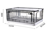 Storage Box Side Doors Clear Large Capacity Container with Wheel for Home Office Tea White 3 Door V1294-YM0716-3117220173812