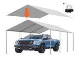 Carport Replacement Canopy, 6 x 3 m Potable Garage Tent Top Tarp, UV-Resistant & Waterproof Car V952-CKPB10X20FTHHVXKO001V0