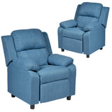 Set of 2 Erika Blue Kids Recliner Sofa Chair Blue Lounge Couch Armchair Childrens V563-NEWO-75610-2CHAIRS