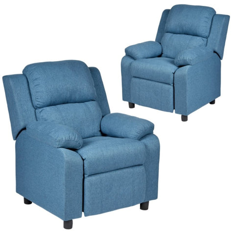 Set of 2 Erika Navy Blue Adult Recliner Sofa Chair Blue Lounge Couch Armchair Furniture V563-75611-2CHAIRS