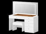 Levede Dressing Table LED Makeup Mirror Stool Set Vanity Desk 5 Storage Drawer VM1034-WH-AU