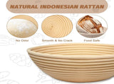 Sourdough Proofing Basket Gift Set of 2 Round Dough Proofing Bowls for Sour Dough Bread Baking V1258-DP02-C-49