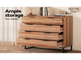 Artiss 4 Chest of Drawers Cabinet Dresser Table Tallboy Storage Bedroom Rust Oak FUR-U-CDR-4D-WD-AB