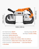 VEVOR Portable Cordless Band Saw 5-Inch Deep Cut Variable Speed V952-WSBXSDJCS20AWD78R001V9