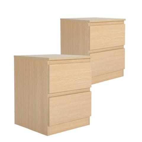 2X Bedside Table Side Storage Cabinet Nightstand Bedroom 2 Drawer JOSS OAK V274-FT-BEDT-2DD06-WD2