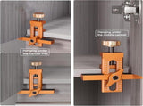 Cabinet Door Installation Jig, 2-in-1 Mounting Tool with Adjustable Positioner, Aluminium Alloy V1366-AZ2-W-02374