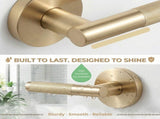 Champagne Gold Privacy Door Handle with Knob Indoor for Bedroom or Bathroom Heavy Duty Door Handle V1366-AZ2-W-14944