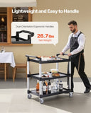 VEVOR Heavy Duty Utility Cart 500 lbs Capacity 3-tier Service Cart with Wheels V952-SXSYTCDHHS3CWUDT9V0