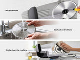 Devanti Meat Slicer Bread Vegetable, 200W Power 0-15mm Adjustable Easy Clean Stable Stainless Steel FS-190-20A-SS