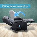 Recliner Chair Electric Massage Chair Lift Heated Leather Lounge Sofa Black V63-834091