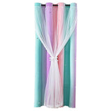 Panels Gradient Curtains Draperies for Girls Bedroom Living Room Double Window Curtains Thermal V1369-AZ3-W-18098
