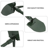 Green Folding Outdoor Shovel with Stainless Steel Blade and Canvas Carry Bag for Snow, Sand, V1369-AZ3-W-20189