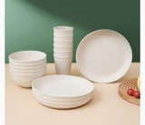 Wheat Straw Dinnerware Set Unbreakable Dinner Plates BPA-Free Dinnerware - Pink - Size 01 V1106-122-43975-PNK-01