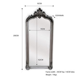 LUX Arch French Provincial Ornate Mirror - Antique Silver V292-MIRR-LUX002