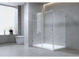 140x100cm Frameless Glass Sliding Corner Shower With Gold Rail and U-Brackets for Contemporary V63-914231