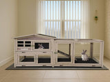 Samland Rabbit Hutch Cage Indoor and Outdoor Chicken Coop Guinea Pig Cage Bunny Cage Waterproof Roof V1060-DRT2412