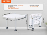 Folding PE Shower Seat, 15.7'' x 14.8'' Unfolded, Wall Mounted Fold Up Shower Bench with 500 lbs V952-SLKPEZCTWKB16SNT7V0