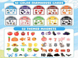 Set of 10 Farm-Themed Color Sorting Magnets Easy-Grip, Drop-Resistant & Fade-Proof, Educational V1366-AZ2-W-15055